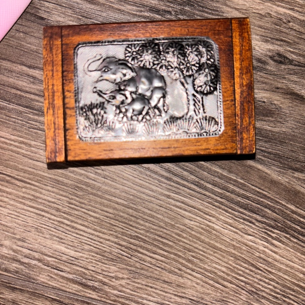 Wooden Box with Elephant Design